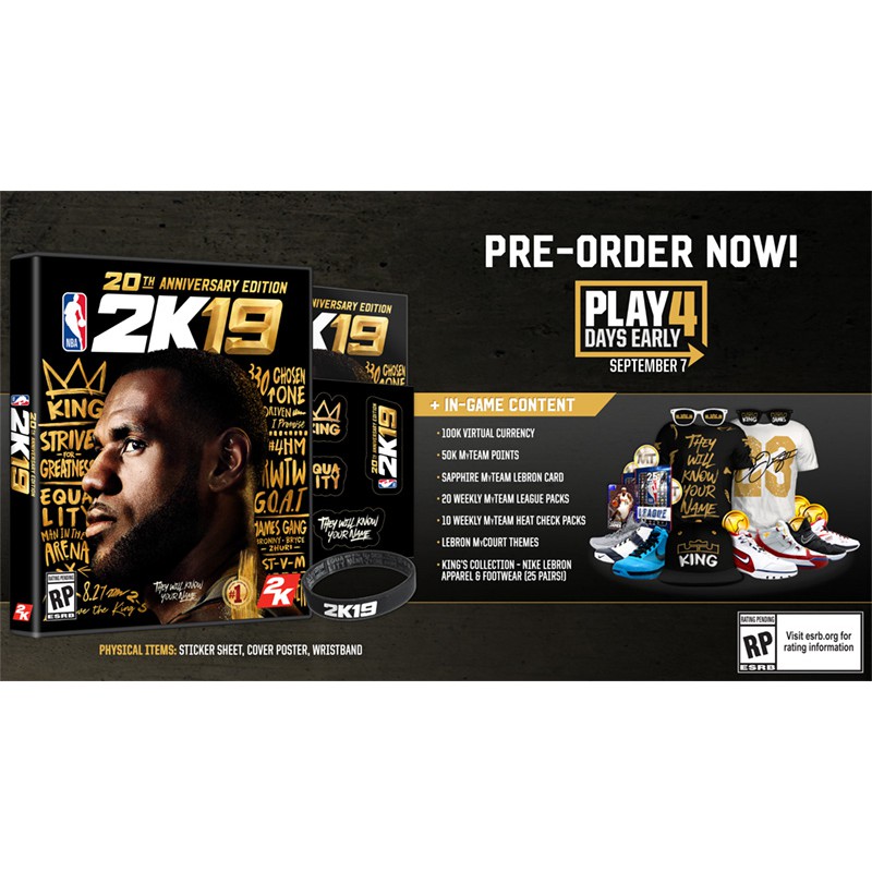 PS4- NBA 2K19 LeBron 20 週年紀念版 中文版 二手