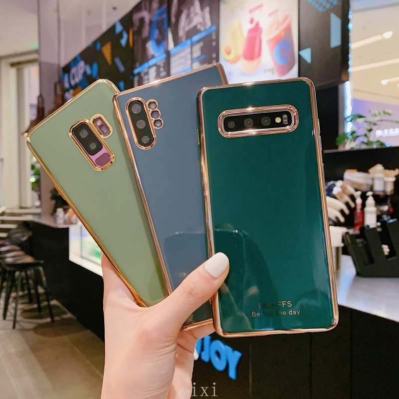 Realme X7Pro X50 X3 C3 6 6i XT 5 3手機殼 硅膠軟殼 韓系祖母綠藍灰色電鍍邊框【愛德】