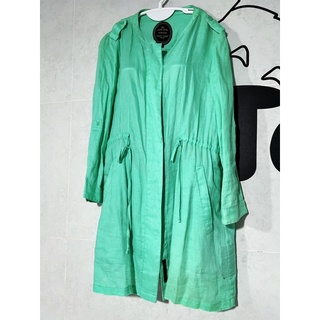 ST.MALO亞麻綠可反折氣質洋裝外套