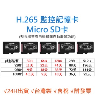 H.265 監控記憶卡 【FAT32監視器專用】C10 microSD TF 32G 64G 128G 行車紀錄器