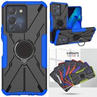 適用於 Infinix Note 12 G96 Hybrid 防震裝甲箱,帶環形支架支架蓋