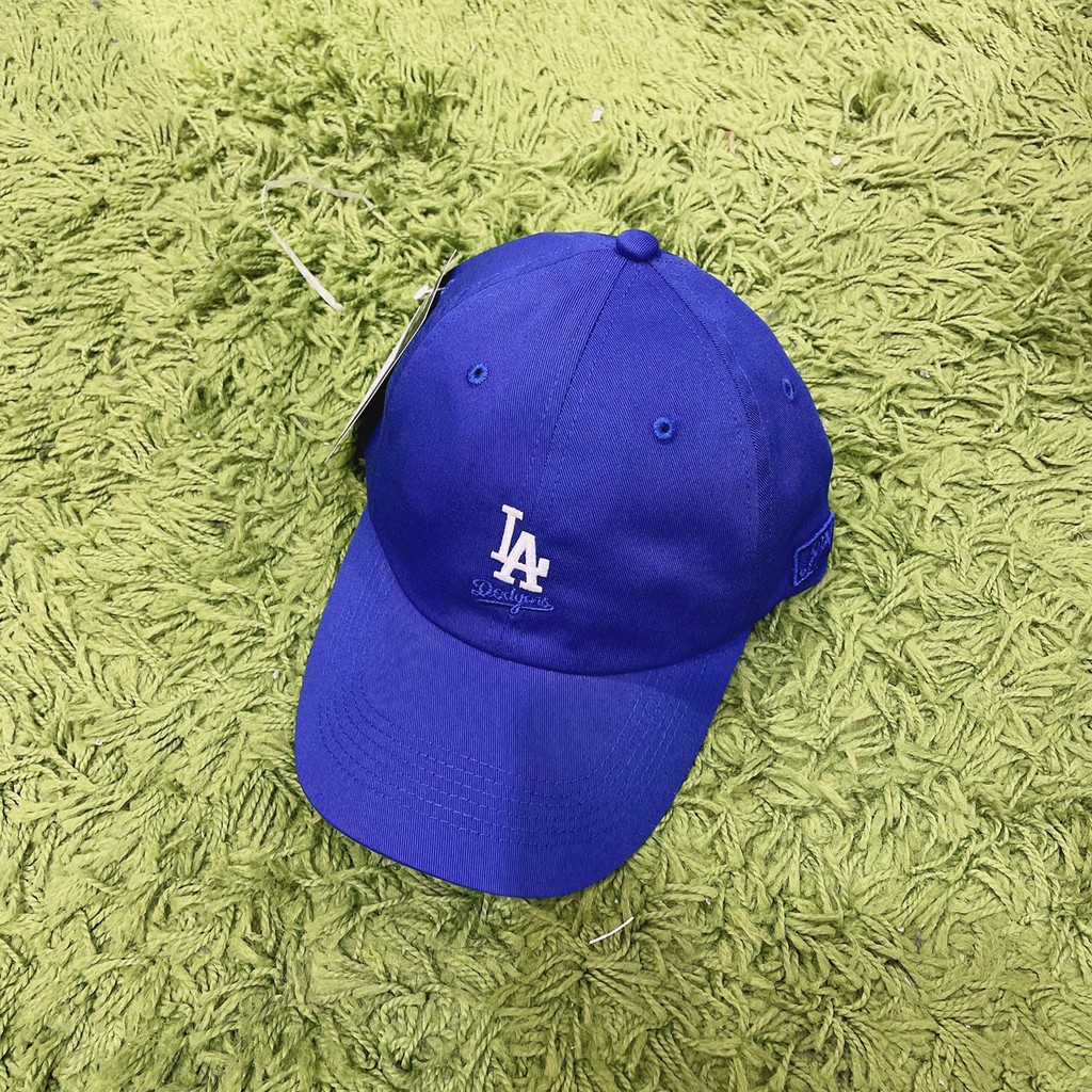 MLB  美國職業棒球大聯盟 LA 字樣 小 LOGO  戶外 百搭 運動 休閒 藍色 帽子 5762003-550