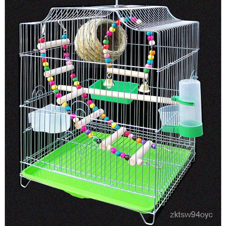 免運｜宅配到府｜ 鸚鵡鳥籠  白鐵鳥籠 304虎皮鸚鵡鳥籠大號牡丹鳥籠子鸚鵡籠傢用通用玄鳳豪華別墅電鍍鐵藝 TEPJ