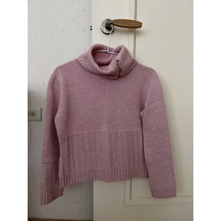 Theme藕粉色針織毛衣（42%wool）