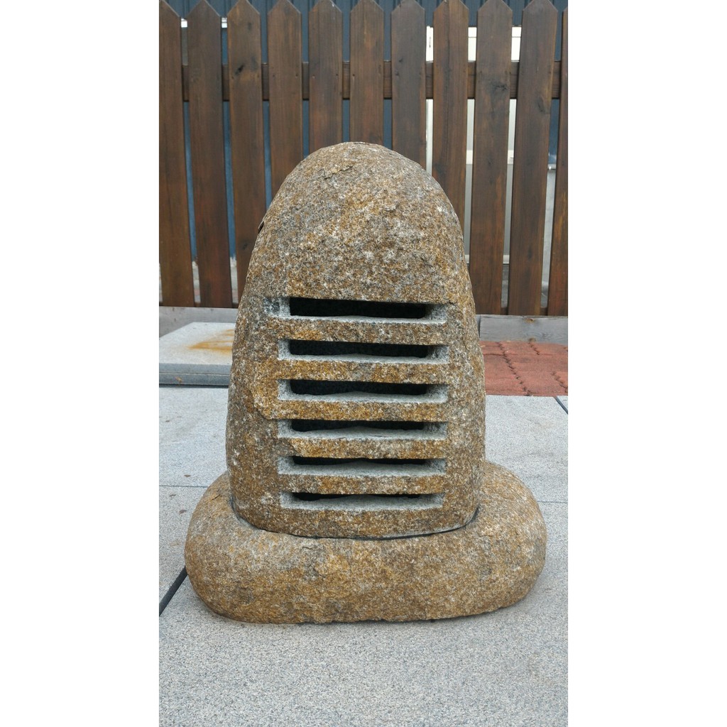 鵝卵石石燈 - H45cm (燈具 天然 鵝卵 石 雕刻 景觀 造景 園藝)《金城堡》