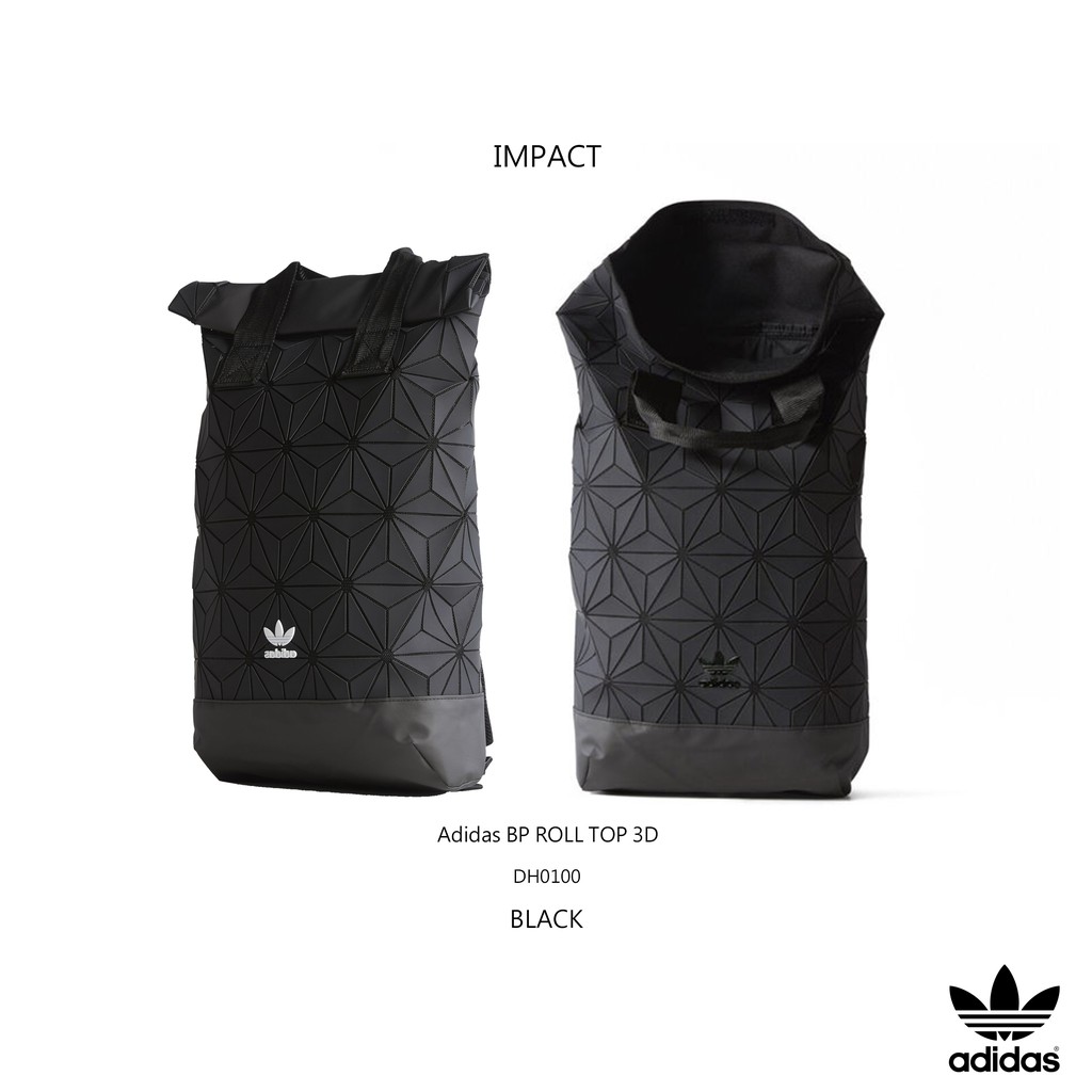 IMPACT Adidas BP ROLL TOP 3D 三宅一生 黑 立體格紋 後背包 男女款 限量聯名 DH0100