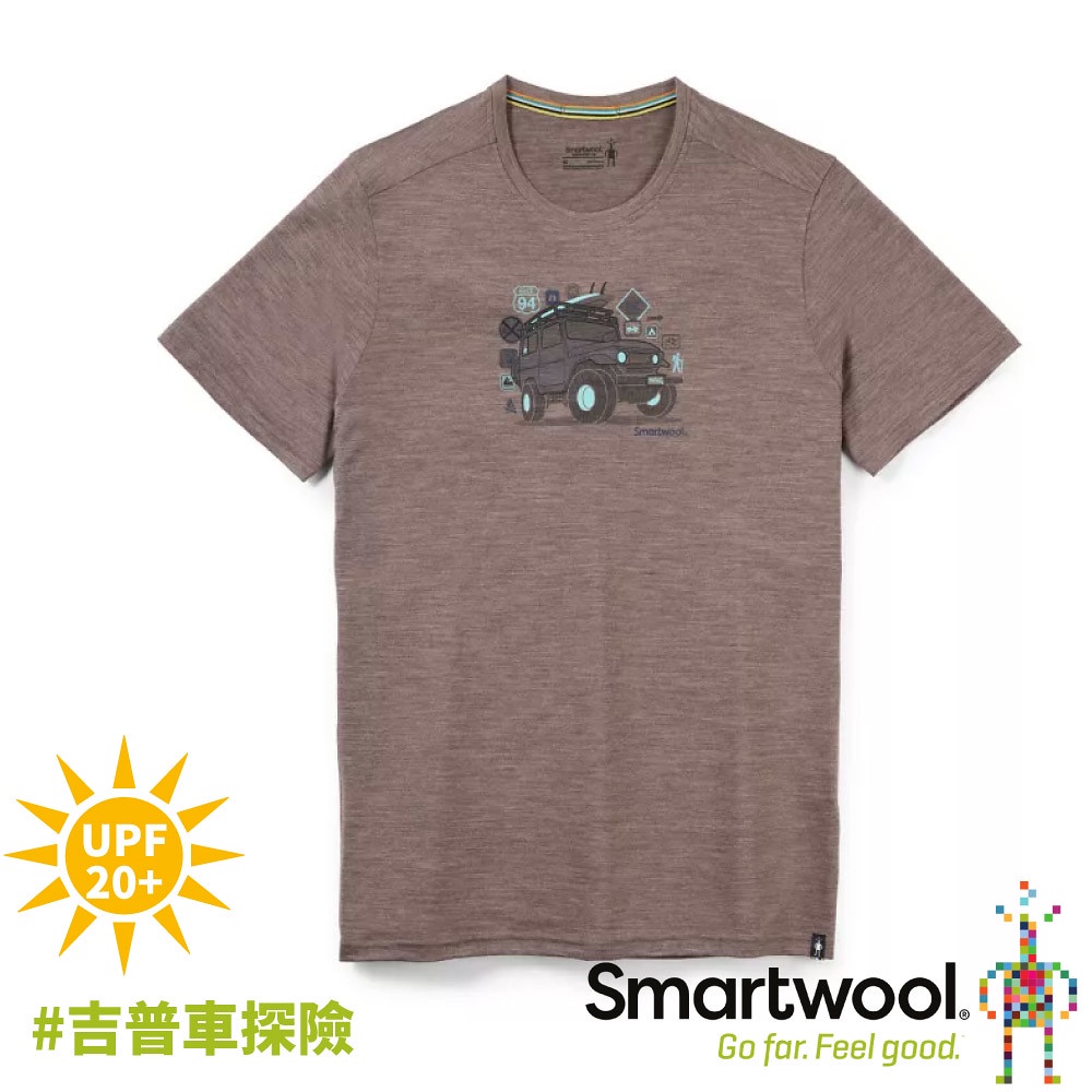 【SmartWool 美國 男 Merino Sport 150塗鴉短袖T恤《吉普車探險/霧石灰》】SW016570