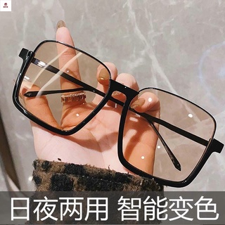 近視眼鏡 變色近視有度數眼鏡 女阻隔輻射圓臉大框顯瘦開車眼鏡 感光變色眼鏡
