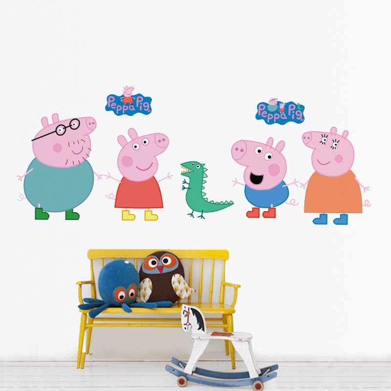 Peppa pig 粉紅豬小妹 大尺寸 壁紙 壁貼 牆貼 裝飾 佈置 佩佩豬 喬治豬