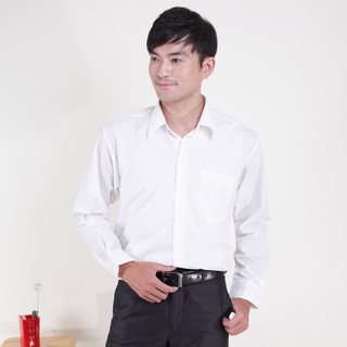 JIA HUEI 長袖男士機能防皺襯衫 海島棉 (米白色)(台灣製造)