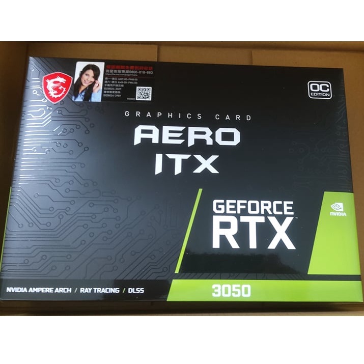 微星 GeForce RTX 3050 AERO ITX 8G OC 顯示卡 全新未拆 現貨 RTX3050