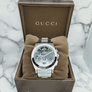 GUCCI Pantheon 紳士機械腕錶-黑x銀/YA115201