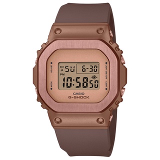 【CASIO 卡西歐】G-SHOCK 時尚經典方形金屬錶殼電子錶-古銅色(GM-S5600BR-5)