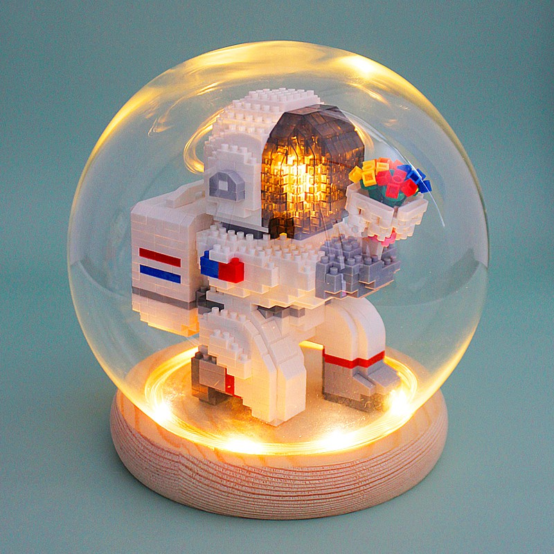 嬰兒兒童玩具☜✇✇求婚宇航員七夕樂高積木拼裝太空人微顆粒成年高難度女孩系列禮物11