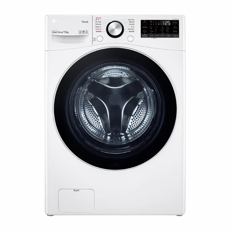 LG樂金 WiFi滾筒洗衣機(蒸洗脫) 冰磁白/15公斤 WD-S15TBW 大型配送