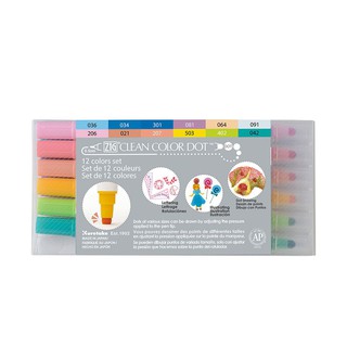 需預訂【Kuretake日本吳竹】ZIG Clean Color Dot點點筆一般色 十二色組(TC-6100-12V)
