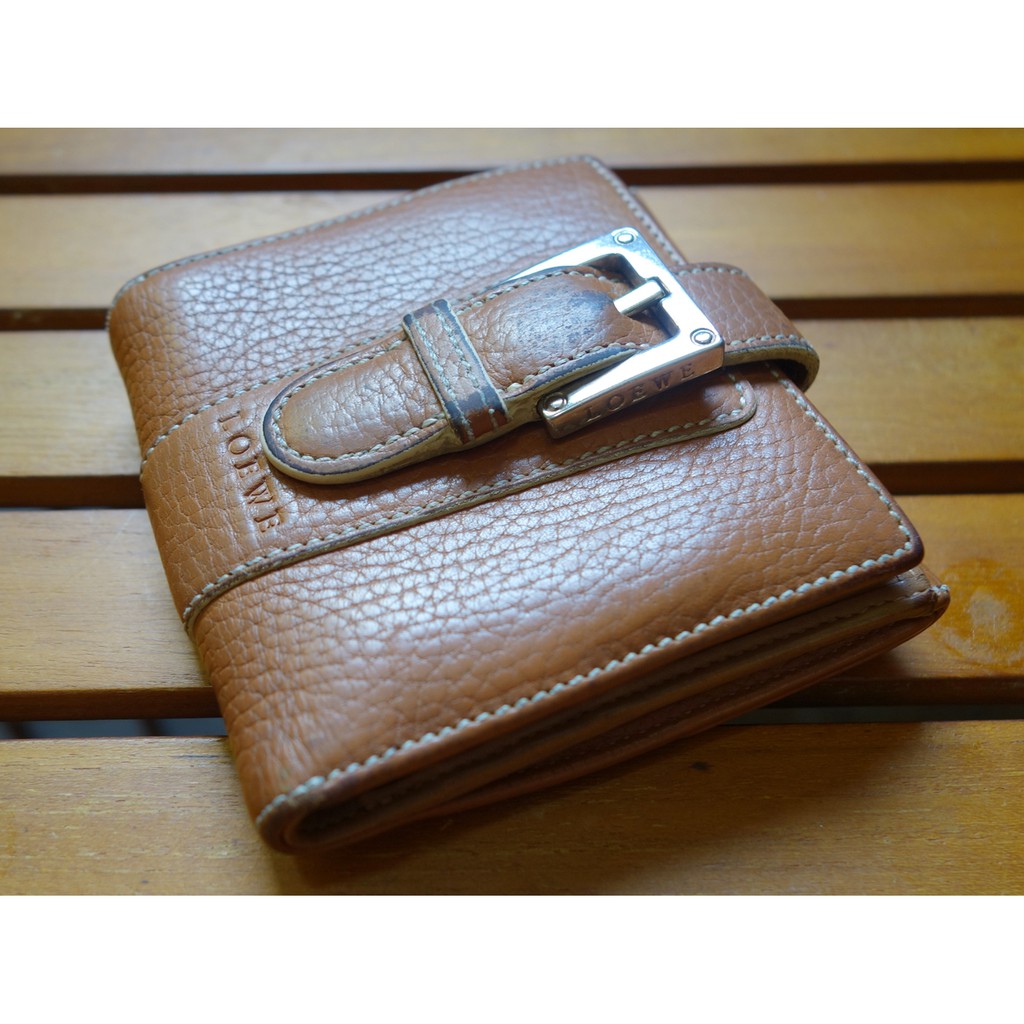 西班牙品牌 Loewe 駱駝色皮夾 蝦皮購物