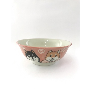 有發票/東昇瓷器餐具=日本進口柴犬8.5吋反口碗 (粉)
