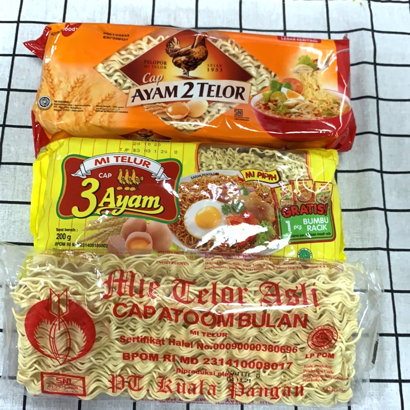 印尼 🇮🇩 Mi Telor Atom Bulan Mi Telur 3 Ayam 雞蛋麵 200G