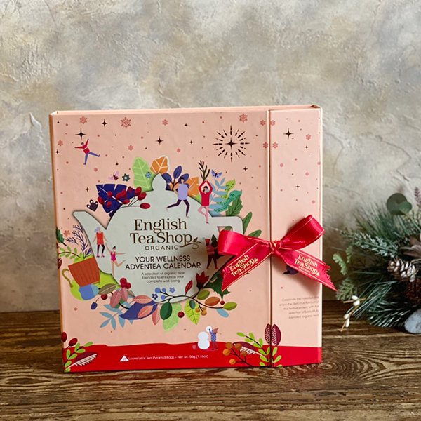 Ariel Wish英式下午茶立體書造型蝴蝶結緞帶聖誕倒數日曆耶誕日曆斯里蘭卡有機紅茶禮盒組茶包交換禮物-粉色款最後一盒