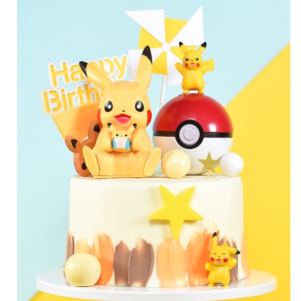【C❤L】生日蛋糕裝飾擺件  寶可夢 神奇寶貝 寵物小精靈 皮卡丘玩具