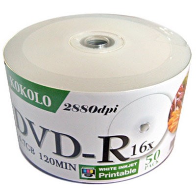 KOKOLO可印式Printable滿版空白DVD-R 4.7GB/120MIN16X(50片)DVD空白片DVD空白片