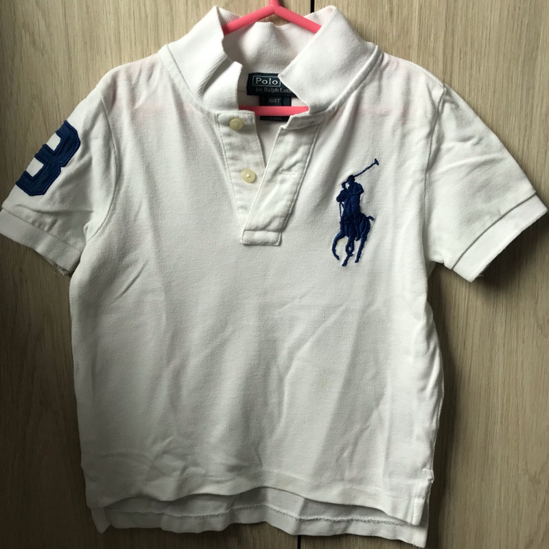 Polo by Ralph Lauren 二手正品大馬白色poli衫(3-4歲）