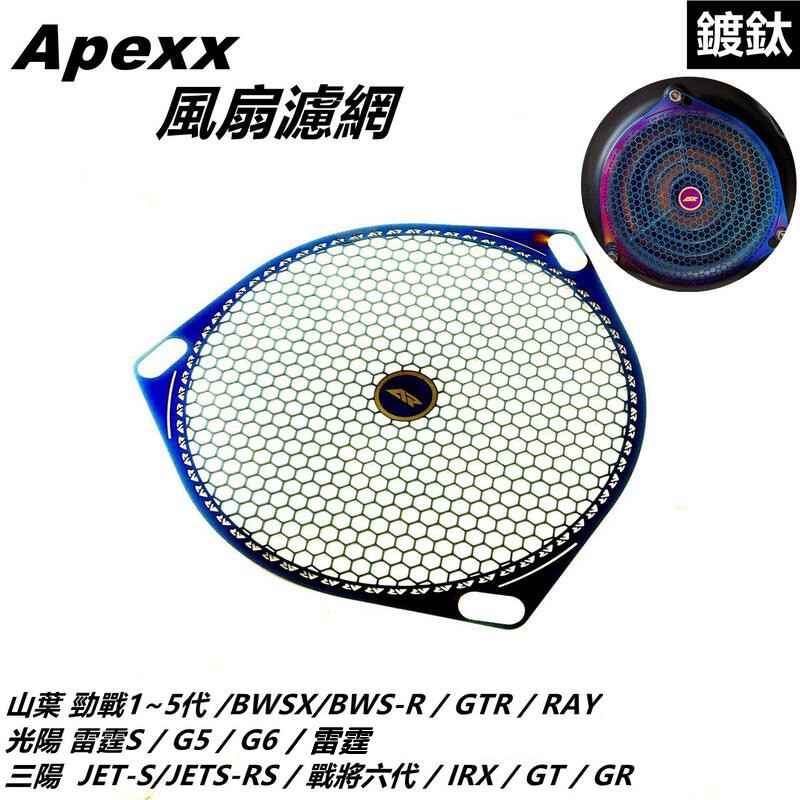 APEXX | 風扇蓋 濾網 風扇濾網 風扇 護網 鍍鈦 適用1~5代勁戰 雷霆s JETS BWS R