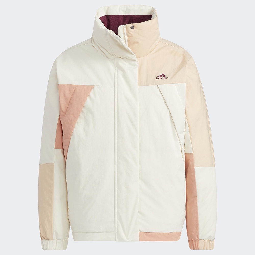 Adidas W CB DOWN JKT 女裝 羽絨外套 連帽 防潑水 口袋 拼色 米粉紫【運動世界】H23070