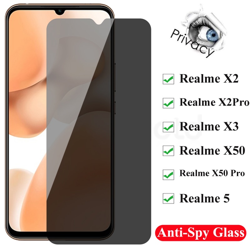 適用於 Oppo Realme X50 pro x2 V5 防窺鋼化玻璃 Realme X3 5 x2 pro 防眩光膜