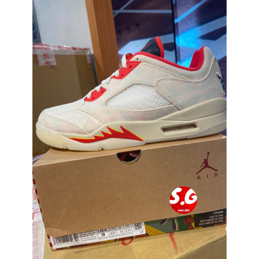 S.G AIR JORDAN 5 LOW CHINESE NWE YEAR 白紅 撕撕樂 新年 DD2240-100