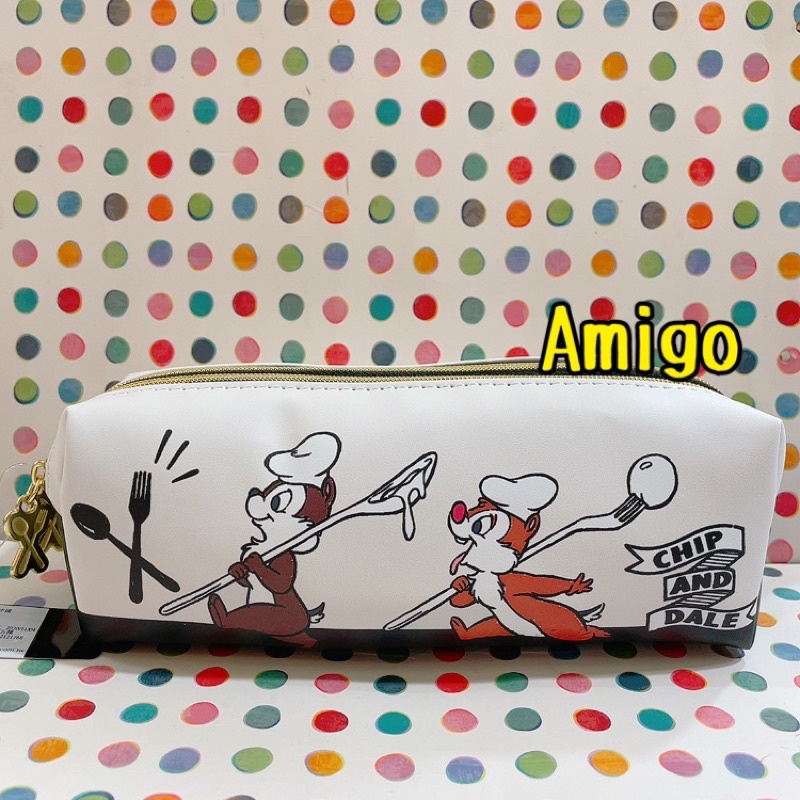 日本 迪士尼 奇奇蒂蒂 花栗鼠 松鼠 雙層 筆袋 鉛筆盒 萬用袋 萬用包 收納袋 收納包 小物包 化妝包
