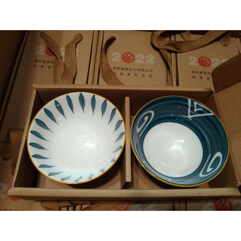 《2022全新》日式瓷碗二入 華新麗華股東會紀念品 日式陶瓷碗 彩繪碗