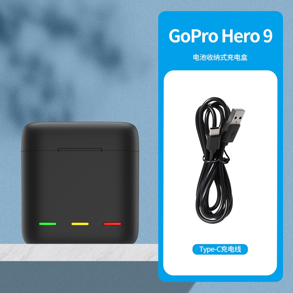 Telesin 泰訊適用gopro Hero 9 三充充電器便攜充電收納gopro9座充 蝦皮購物