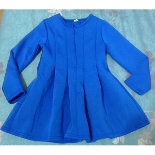 韓版女童洋氣時尚氣質寶藍色洋裝