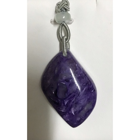天然水晶-紫龍晶手把件A024