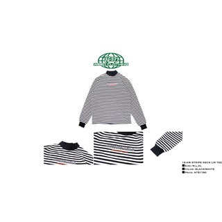 MQSHOP WEED Clothing 18-AW STRIPE NECK L/S TEE