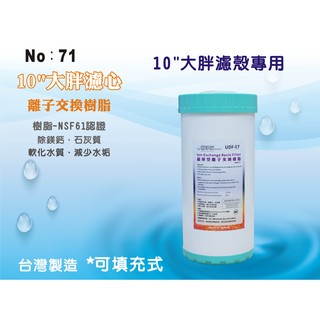 【龍門淨水】10吋大胖填充樹脂濾心.濾水器.淨水器.水族館.飲水機.水塔過濾器.RO純水機(貨號71)