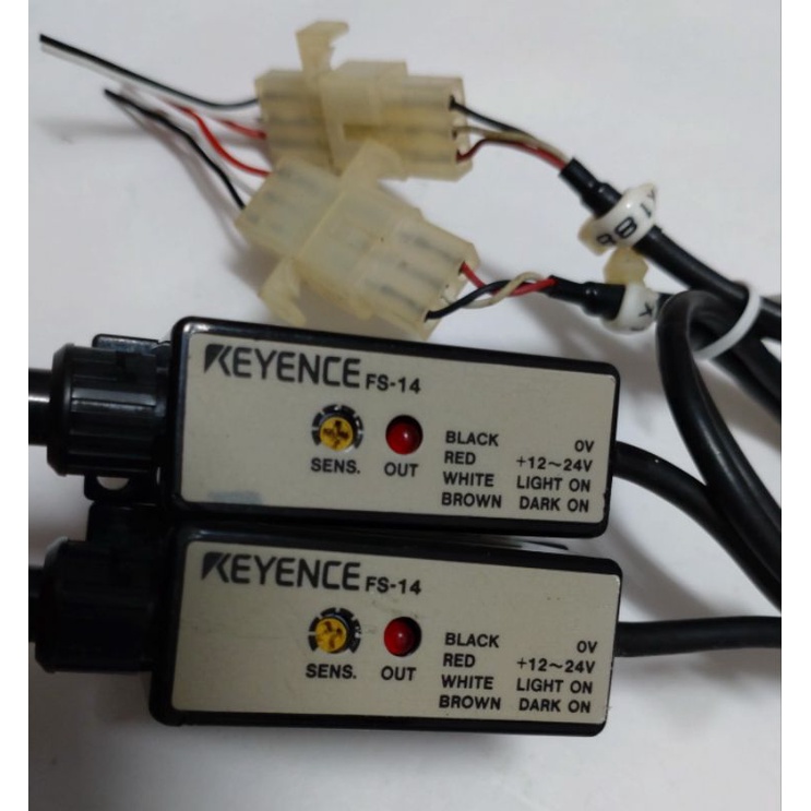 🌞現貨保固 KEYENCE 基恩斯 FS-14 光纖感測器 12至24VDC NPN 光纖放大器Fiber 光電傳感器