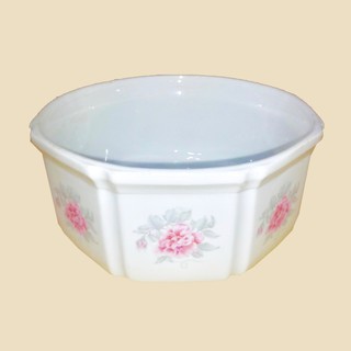 早期大同40年烤花八角陶瓷碗 可微波臺灣製瓷器收藏八角羹碗 懷舊道具古董瓷器稀有老餐具 經典古早味湯鍋大碗花邊瓷盅