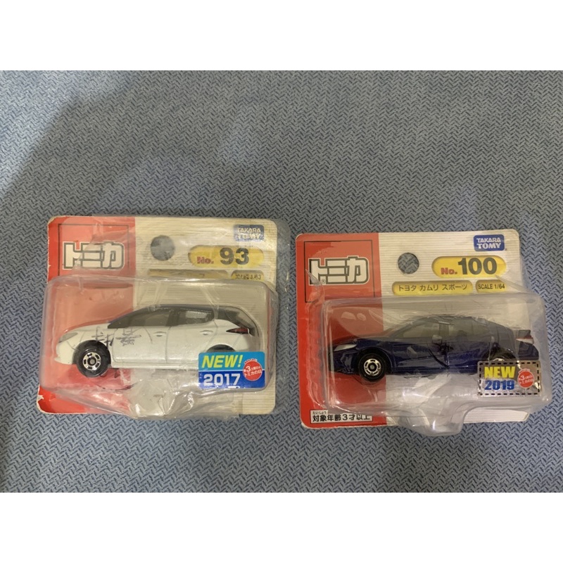 TOMICA 吊卡 No.93 NISSAN LEAF NO.100 豐田 TOYOTA CAMRY 合金車 多美小汽車