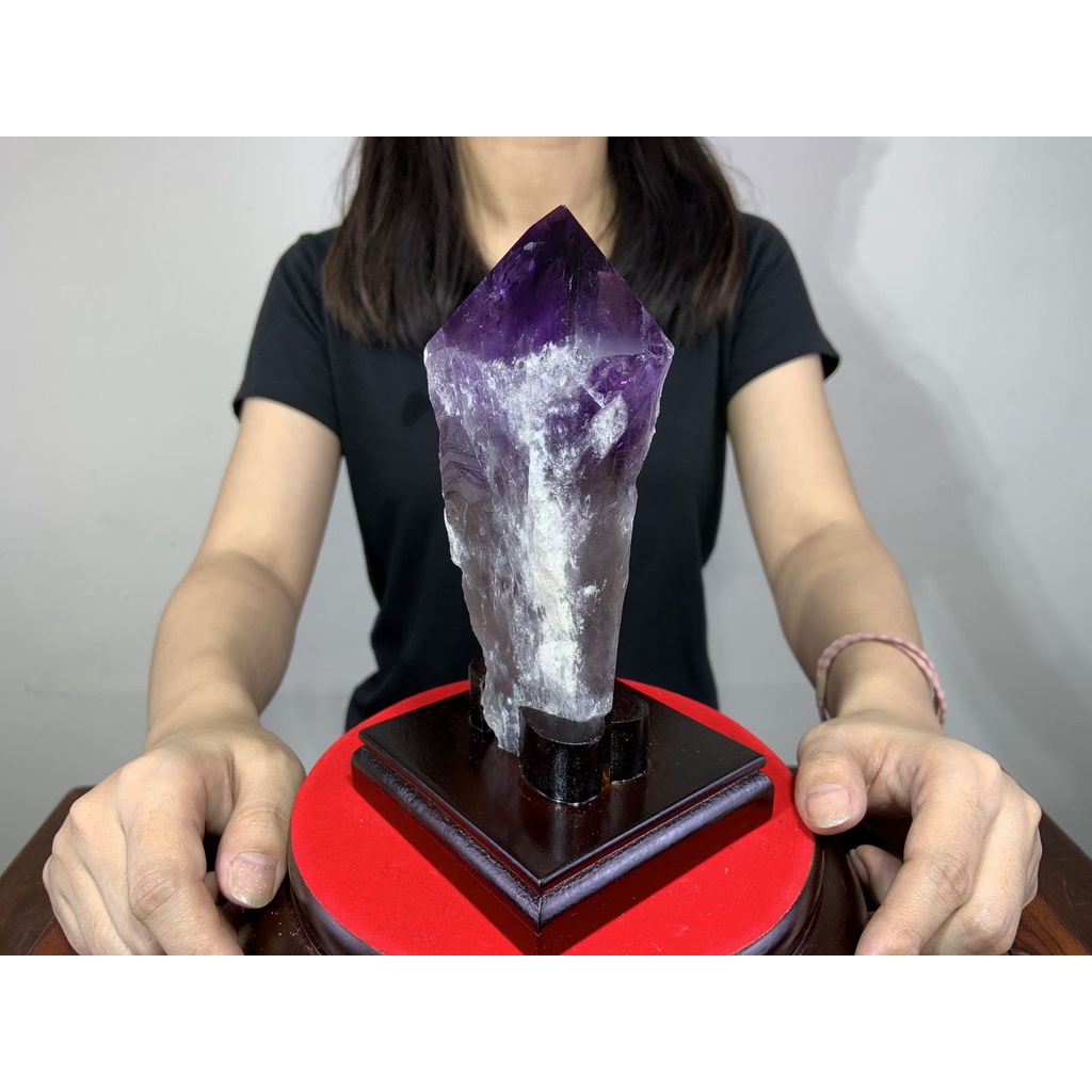 【通天寶】天然雅典娜【骨幹紫水晶】水晶 紫水晶 紫水晶權杖 紫晶簇骨幹 骨幹權杖水晶 磁場強大 風水擺飾 J61