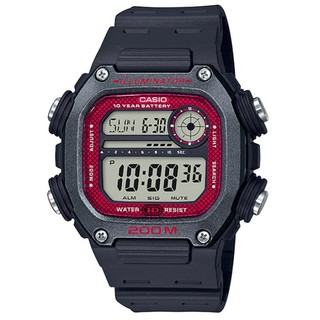 CASIO 卡西歐運動電子膠帶錶-黑 # DW-291H-1B