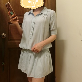 (保留)日本Lagunamoon薄荷綠棉麻洋裝