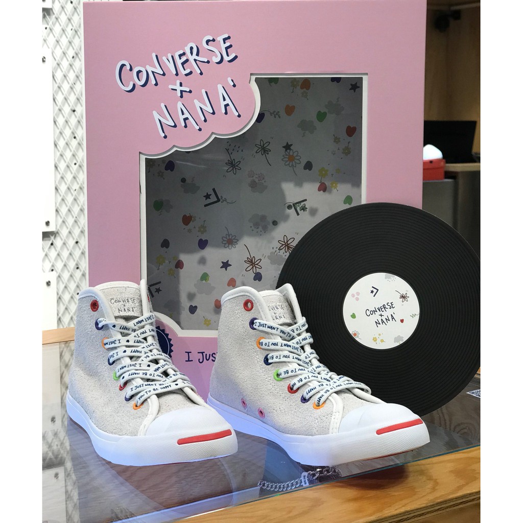 附特殊鞋盒唱片nana X Converse Jack Purcell 毛絨白歐陽娜娜聯名171219c 蝦皮購物