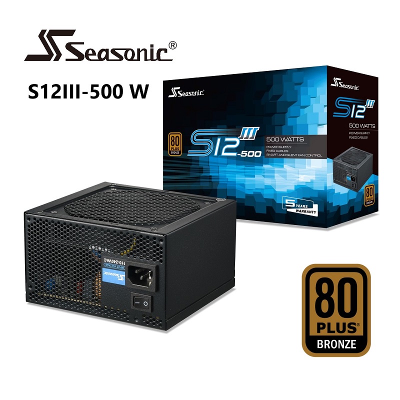 米特3C數位–SeaSonic 海韻 S12 III 500W/550W 銅牌電源供應器