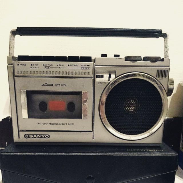 有海關進口貨物稅查驗證 古董 日製 三洋 SANYO  收音機 錄音機 咖啡店 擺飾 裝飾 懷舊 收藏 機械式 道具組