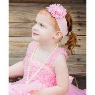 「歲末出清」❤Shopaholic❤美國RuffleButts粉嫩雛菊Pink Avery小女童髮帶 現貨