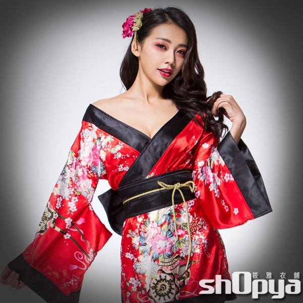爆乳露肩振袖低胸短和服浴衣大尺碼藝妓宅舞極樂淨土日式和服筱雅衣舖 Bt519緞 蝦皮購物