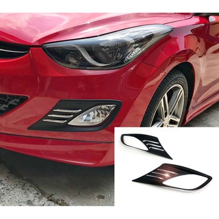 JR-佳睿精品 12-15 Hyundai Elantra 改裝平光黑霧燈框 消光黑霧燈罩